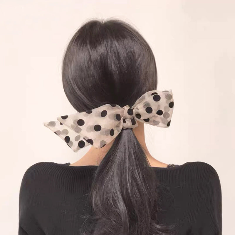 Polka Dots Bow Organza Scrunchies