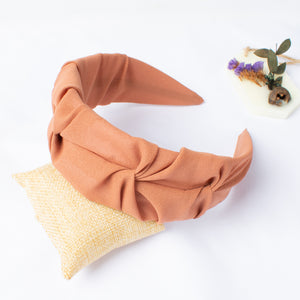 3PCS Plain Cotton Pleated Wide Headbands