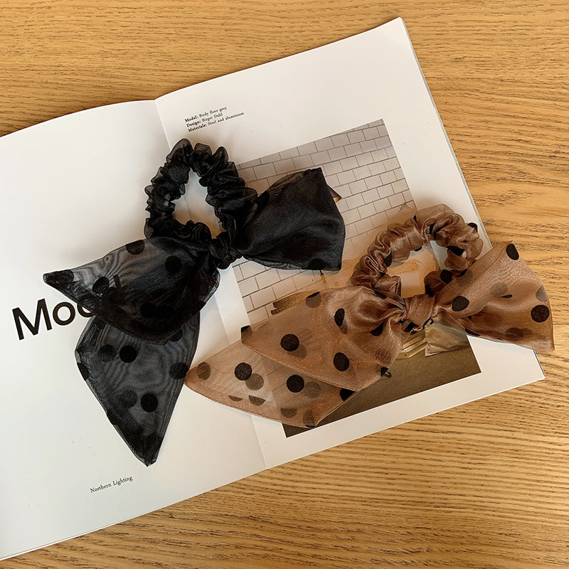 Polka Dots Bow Organza Scrunchies