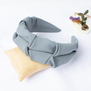 3PCS Plain Cotton Pleated Wide Headbands